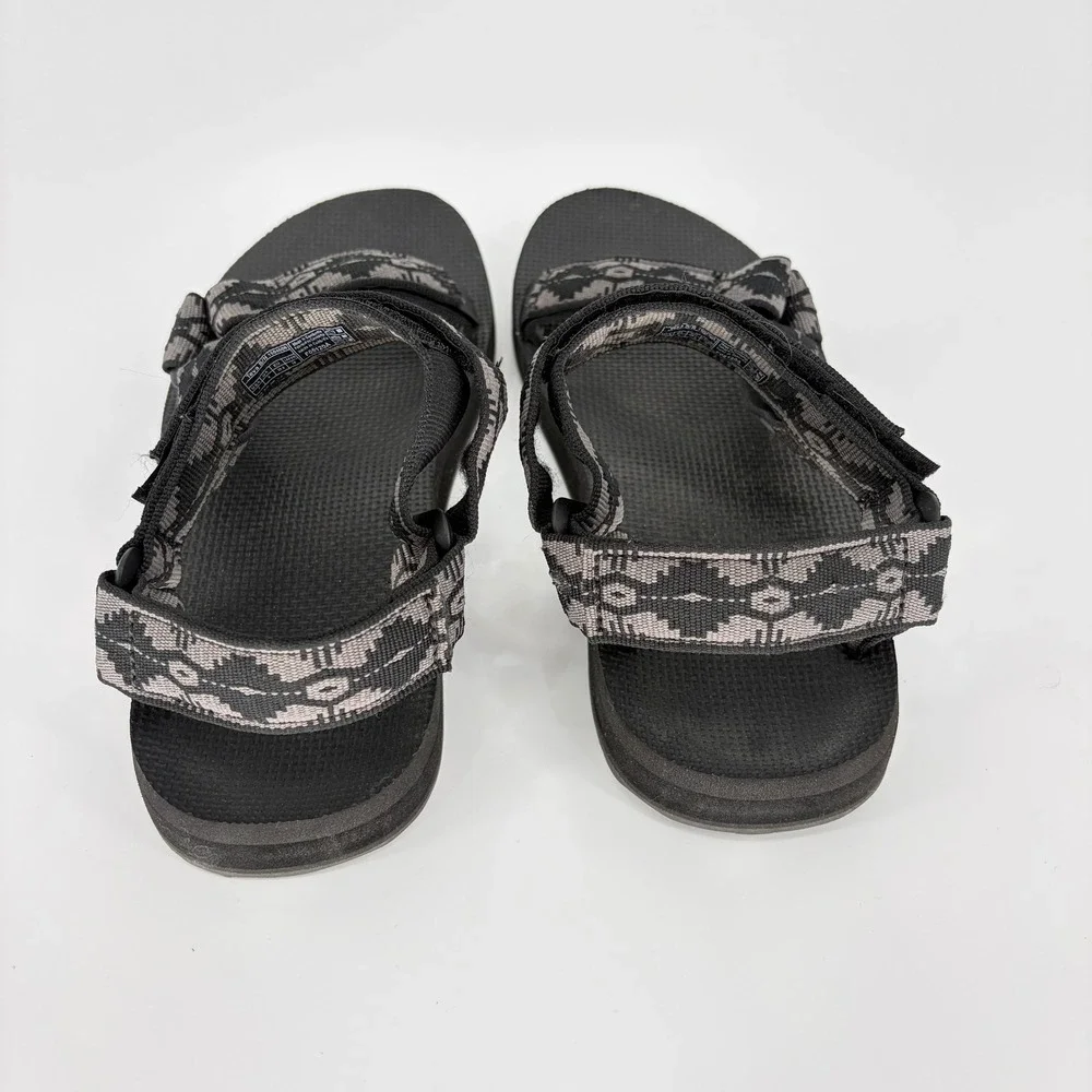 Teva Original Universal Sandals Black Grey Geometric Strappy Mens 7 Womens 9